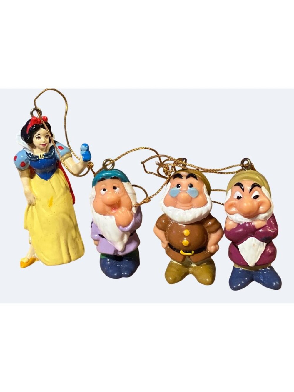 Disney Snow White and Dwarfs Hanging Ornament Set 4 Pieces